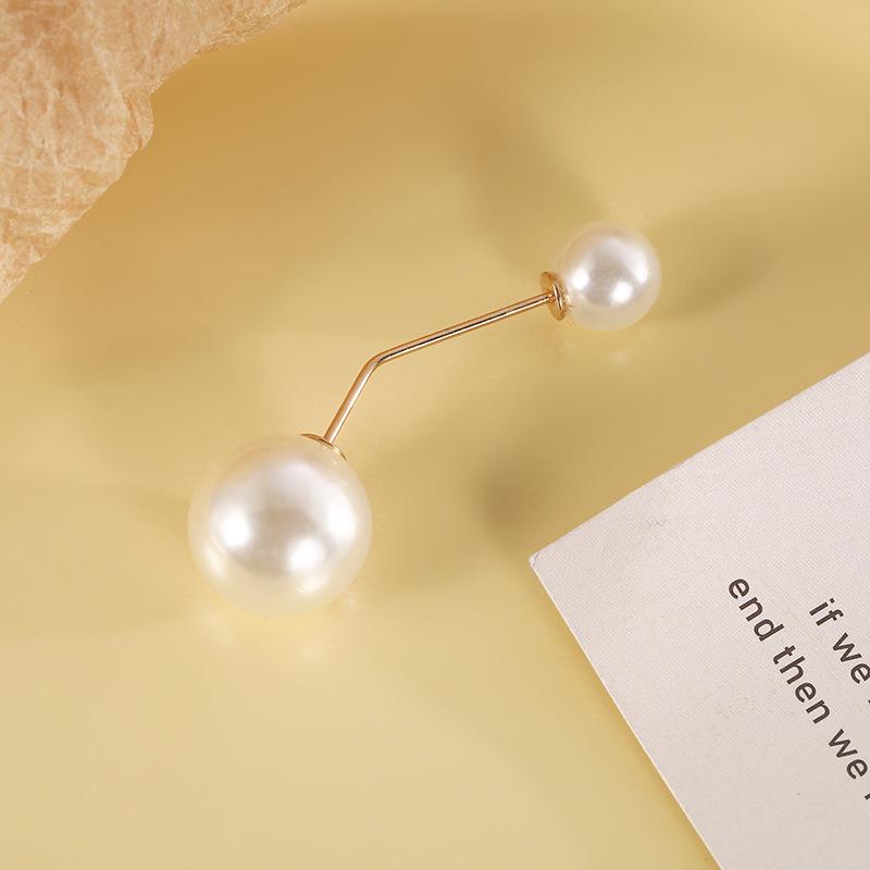 Taillenraffende Brosche mit Imitationsperlen und Strasssteinen, Anti-Expositionssicherheitsnadel, Ein-Wort, Gebogen, Gerader Einsteckstift.