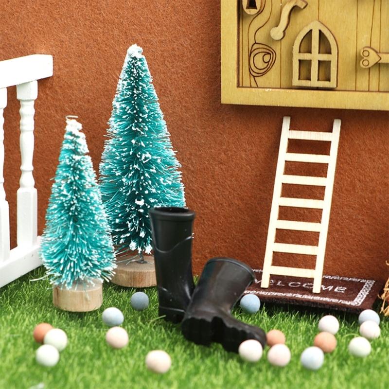 1:12 Dollhouse Mini Furniture Christmas Simulation Wood Christmas Style Furniture Model Christmas Style Toy for Girls