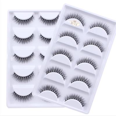 5 Pairs Multipack 3D Soft Mink Hair False Eyelashes Handmade Wispy Fluffy Long Lashes Natural Eye Makeup Tools Faux