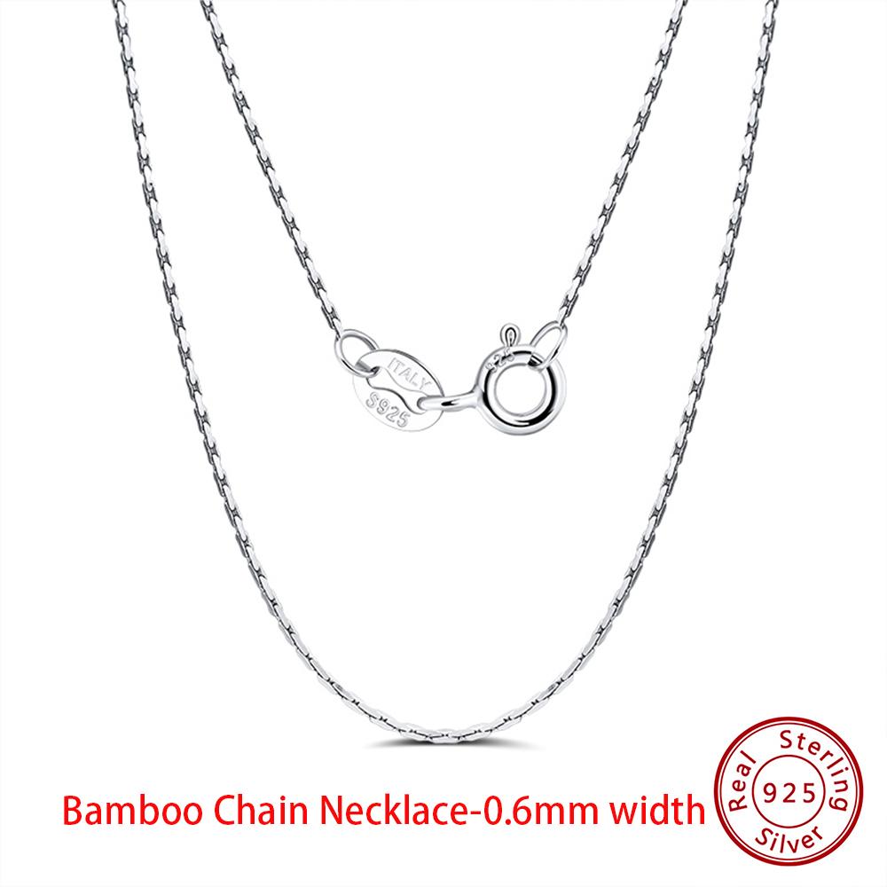 EFFIE QUEEN Real 925 Sterling Silver Diamond Cut Twist Rope Figaro Cuban Snake Bead Box Link Chain Necklace DIY Fine Jewelry SC