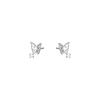 Butterfly Zircon Earrings Elegant  Artistic  Fashionable  Commuting  High-end  Compact Earrings