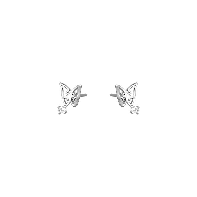 Butterfly Zircon Earrings Elegant  Artistic  Fashionable  Commuting  High-end  Compact Earrings