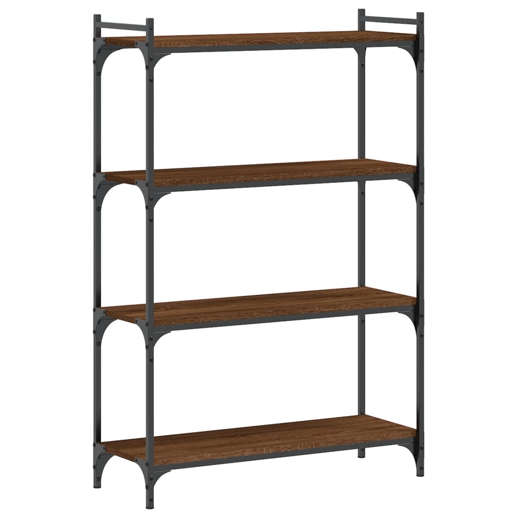 Bookshelf 4 Shelves Brown Oak Effect 80 X 30 X 120 Cm Engineered Wood