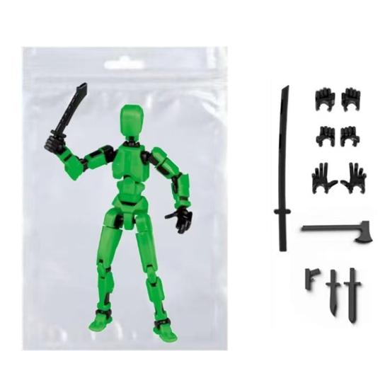 

3D-печатная многошарнирная подвижная кукольная модель, полностью собранная фигурка, манекен, робот, аниме-фигурки, игрушки-фиджет для мальчиков, коллекционеров, настольные украшения зелёный