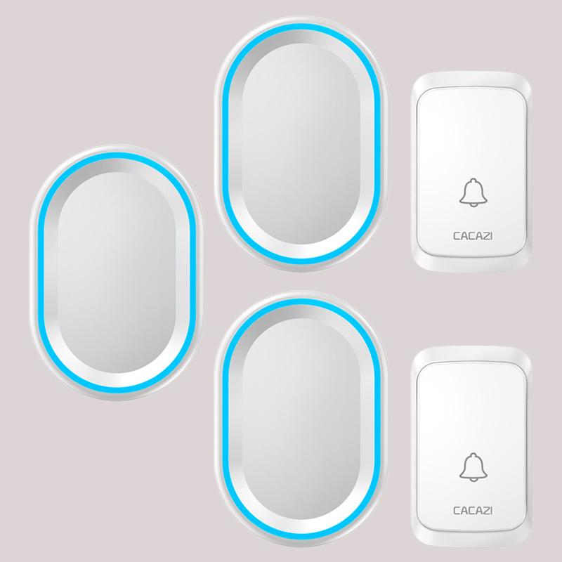 Smart Wireless Doorbell with Long-Range, Waterproof Design, 58 Tunes, and Memory Function белый