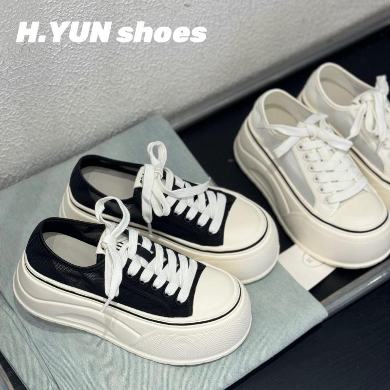 Thick-soled Heightening Canvas Shoes Female Students Versatile Little White Shoes Spring New Trend Casual Board Shoes