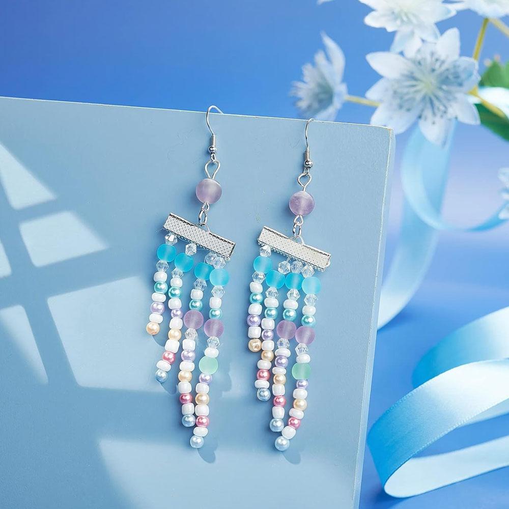 20/40/60pcs alloy material ribbon clip end, bracelet bookmark clip buckle leather rope end clip DIY jewelry making tool kit