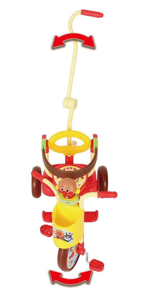 Joy Palette Anpanman Tricycle Anpanman UP3 0213 Kajikiri Push Rod Foldable Compact Free Pedal From years old All-in-One 1.5