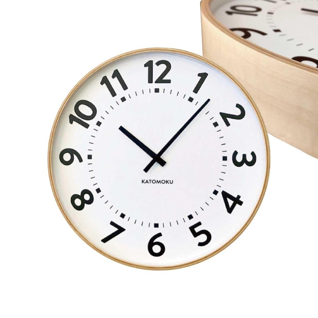 KATOMOKU Plywood Clock 17 Natural Wall Clock Sweep Movement Diameter 36cm km-106NA (Quartz Clock)