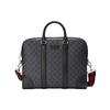 Vintage Logo Stripe Webbing Canvas And Leather Briefcase Men Bags Black 474135-K5RLN-1095