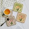 3PCS Anti-oil Heat Insulation Pad Non-slip Dining Table Mat Tulip Coaster  Jewelry Photography