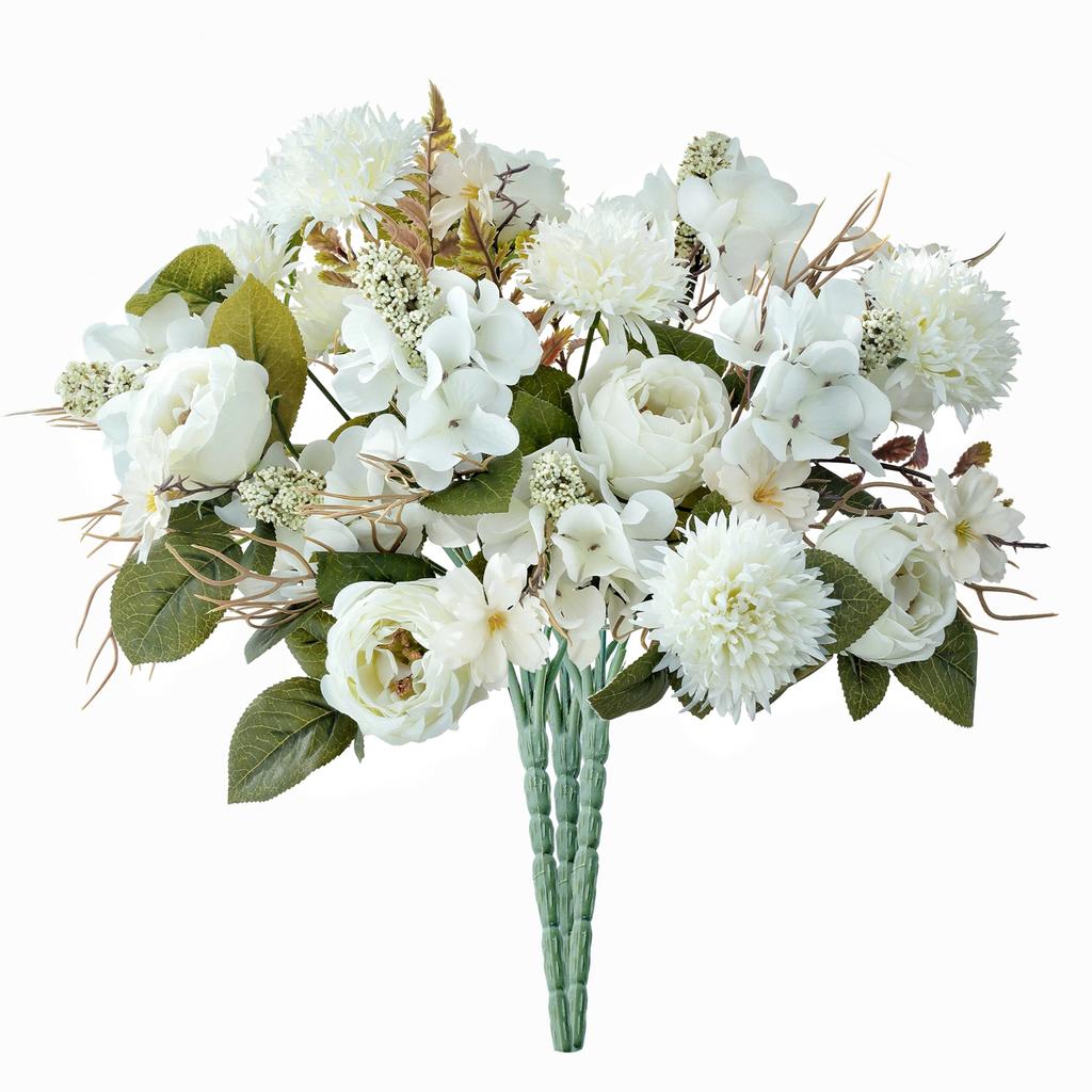 1PC Artificial Roses Flowers Home Decoration Valentine's Day Wedding Bridal Bouquets Garden Fake Silk Peony Hydrangea Vase Board