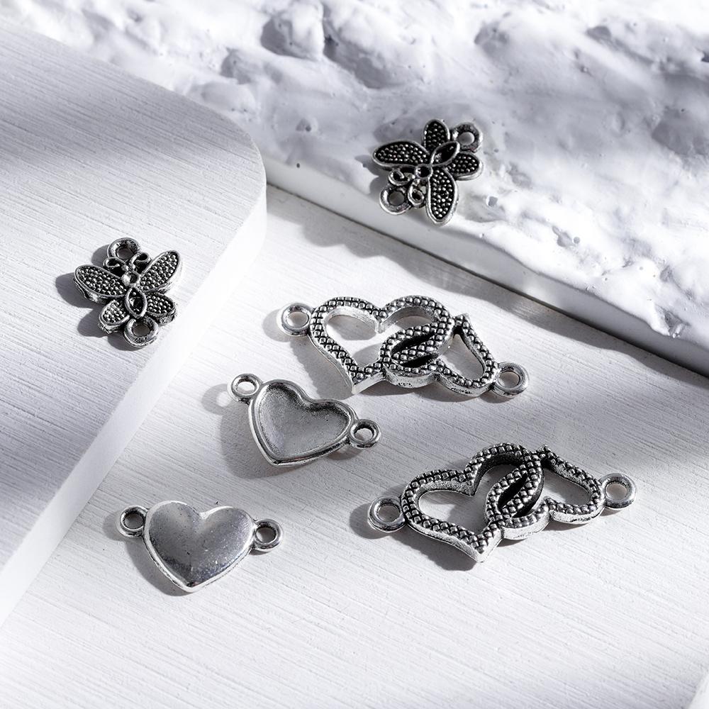 5/10Pcs Alloy Butterfly Heart Charms Pedants Jewelry Bracelet Connectors for DIY Necklace Jewelry Making Accessories