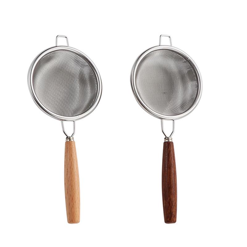 Ruhan Stainless Steel Kitchen Strainer Set with Wooden Handle
