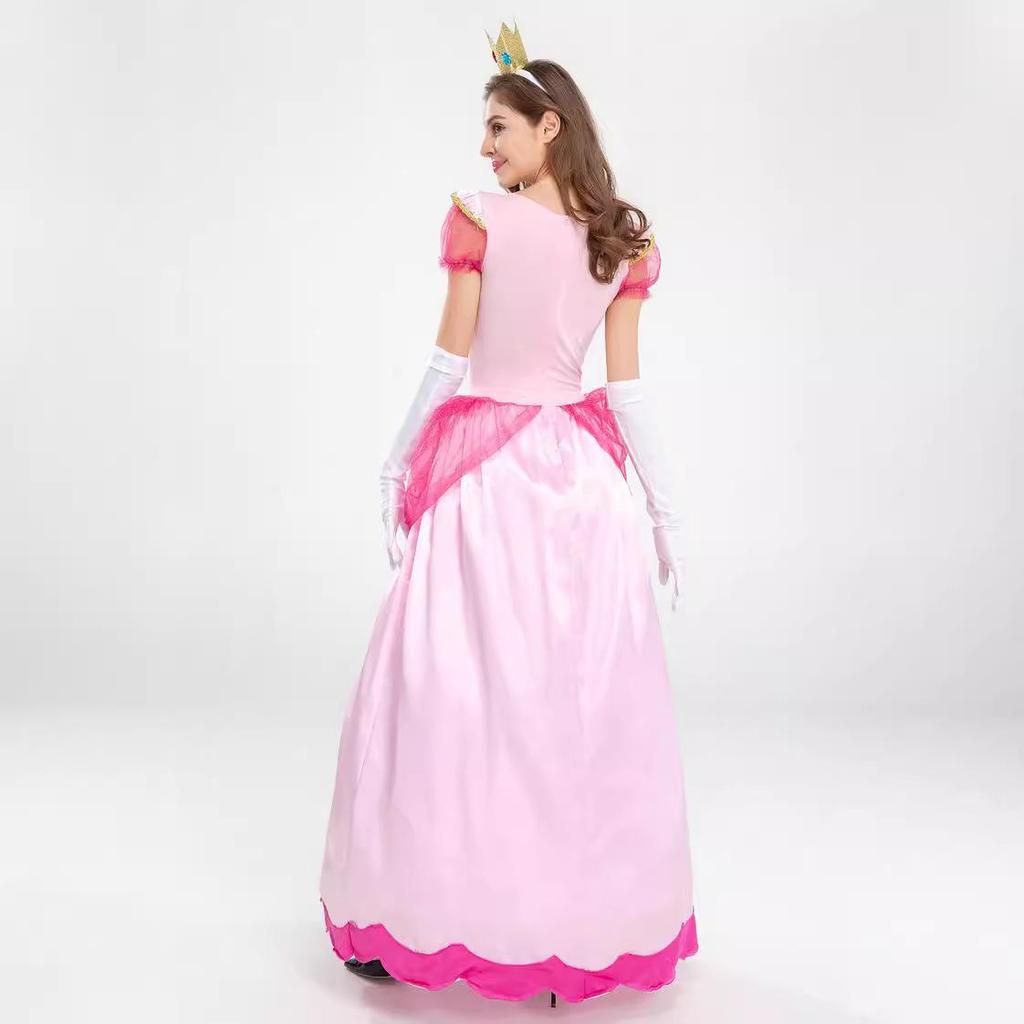 Super Mario Princess Peach Halloween Cosplay Costume