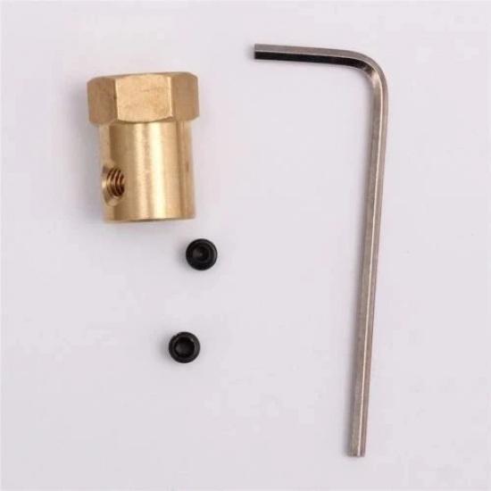 10pc 3/4/5/6/7mm Shaft Motor Flexible Coupling Tyre Wheel Brass Hex Coupler Set&wrench