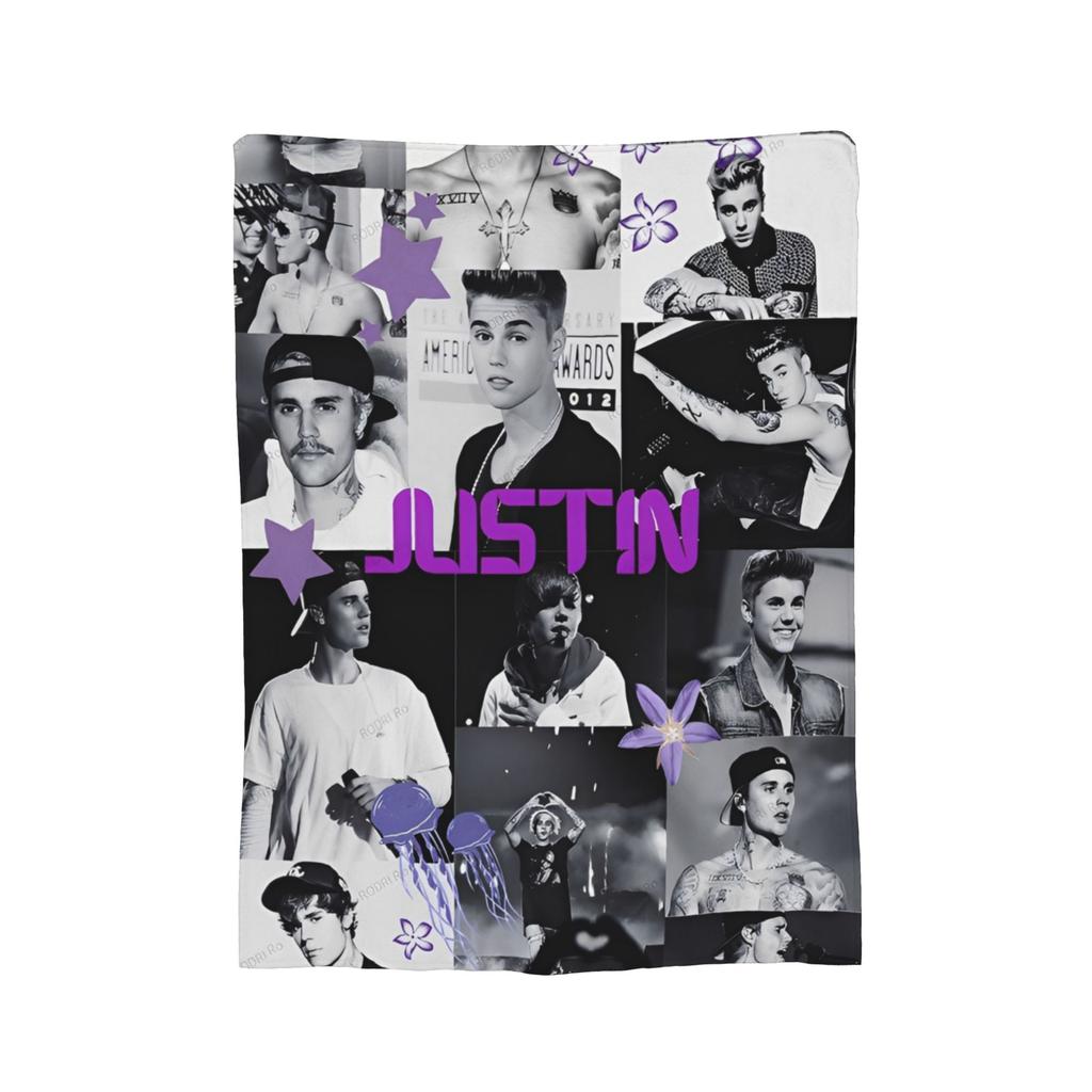 justines bieberes pop singer Blanket Multiple Sizes Cozy and Lightweight Throw Blankets for Sofa Couch and Bed