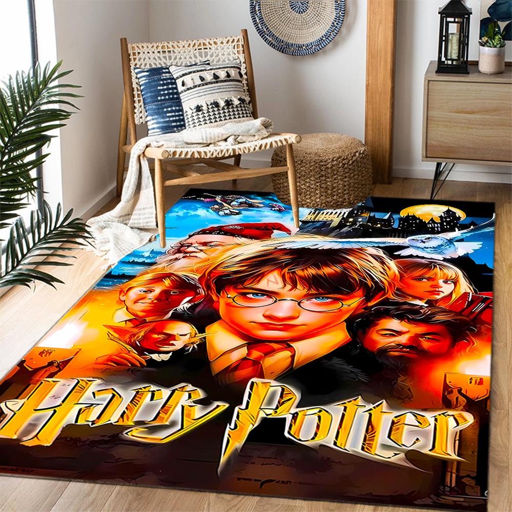 Harry Potter Hogwarts Themed Anti-Slip Rugs - Polyester Home Decor, Suitable for Bedrooms, Living Rooms, Doorways, Studios, and Decorations