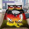 German Football Crest Custom Name Pattern Bedding Quilt Set Quilt Cover Pillowcase Home Birthday Gift(1 * Duvet Cover + 2 * Pillowcase, Without Core)