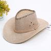 Herrenhut Sommer Sonnenschutz Großer Rand Visier Baumwolle und Leinen Cowboyhut Reise Freizeit Angelhut Outdoor Bergsteigerhut