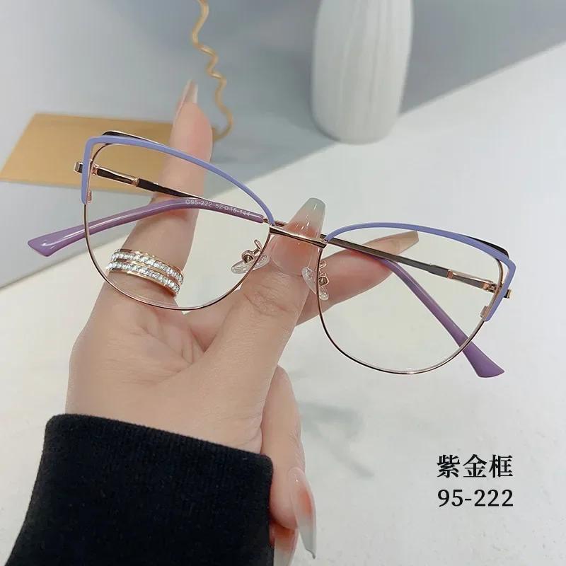 New Fashion Anti Blue Light Blocking Glasses Women Men Retro Cat Eye Frame Reading Computer Clear Lens Simple Female Eyeglasses