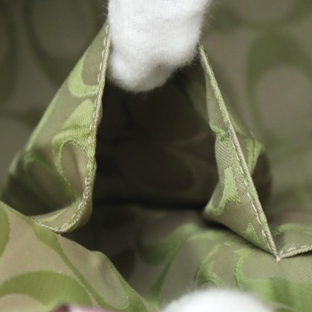 COACH basket straw Handbag leather Pink x Beige Women 4419 Used