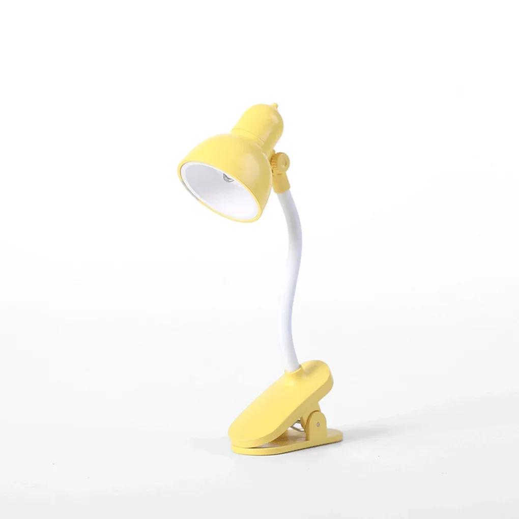 Reading light adjustable rotating clip mini desk lamp battery powered camping portable clip night light with multiple colors