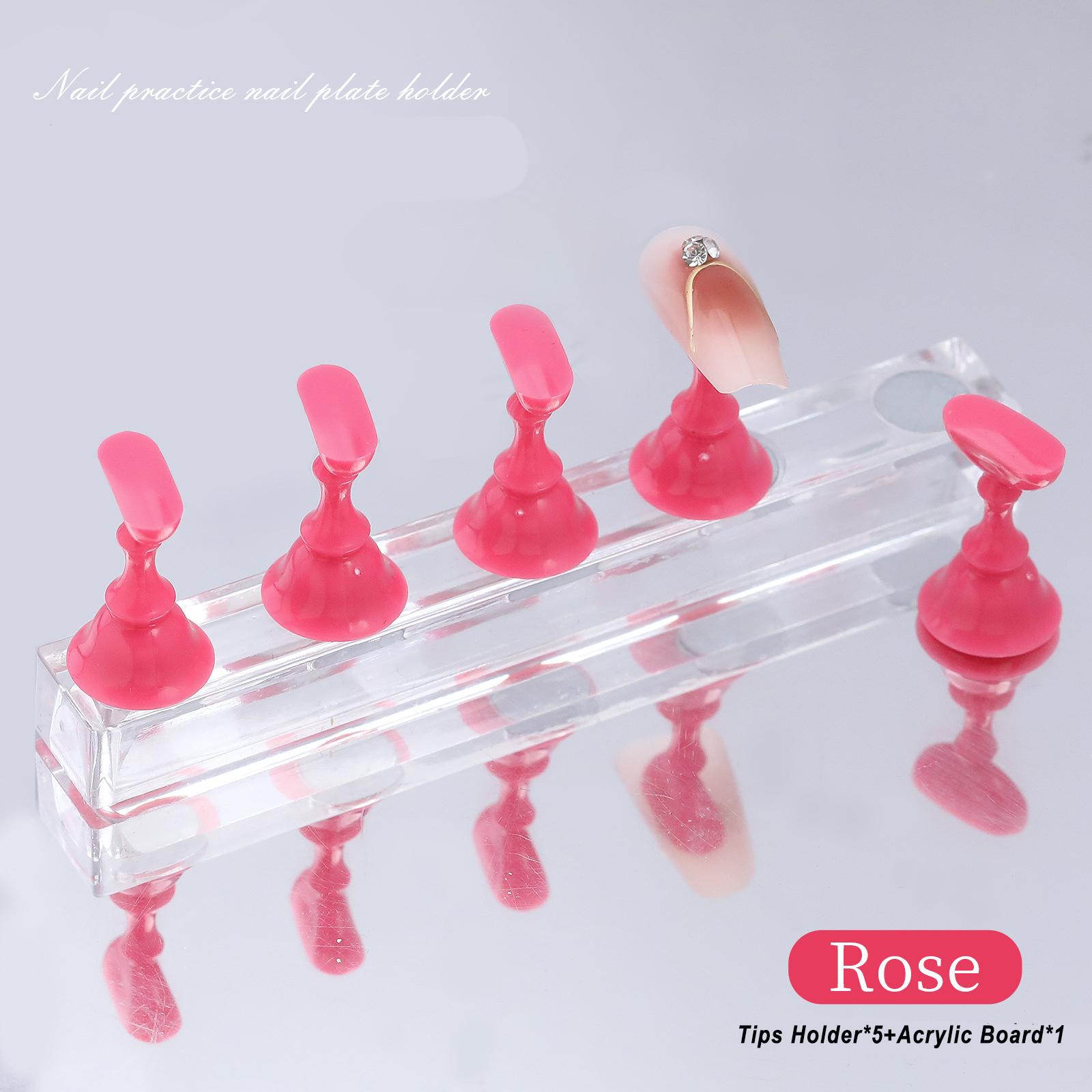 5Pcs Acrylic Nail Holder Practice Display Stand Acrylic Practice Display Stand Crystal Base Nail Art Display For Art Salon DIY