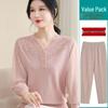 2026 Spring Collection: Stylish Ice Silk Blouse & Gauze Sleeve Knit Top for Moms, Perfect for Middle-Aged and Elderly Women In Spring and Autumn.