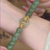 1Pcs Vintage Agate Talismans Luxury Jewelry Green Natural Jade Ring Bracelet Charm  Gifts For Women