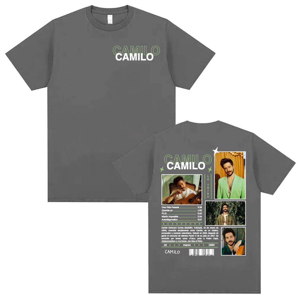 Singer Camilo 2025 Tour Graphic T Shirts Men's Clothing Harajuku Hip Hop Pop Music T Shirt Casual Summer Oversized T-shirts Tops