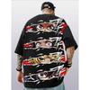 Men's Fashion Anime Printed Short Sleeved T-shirt