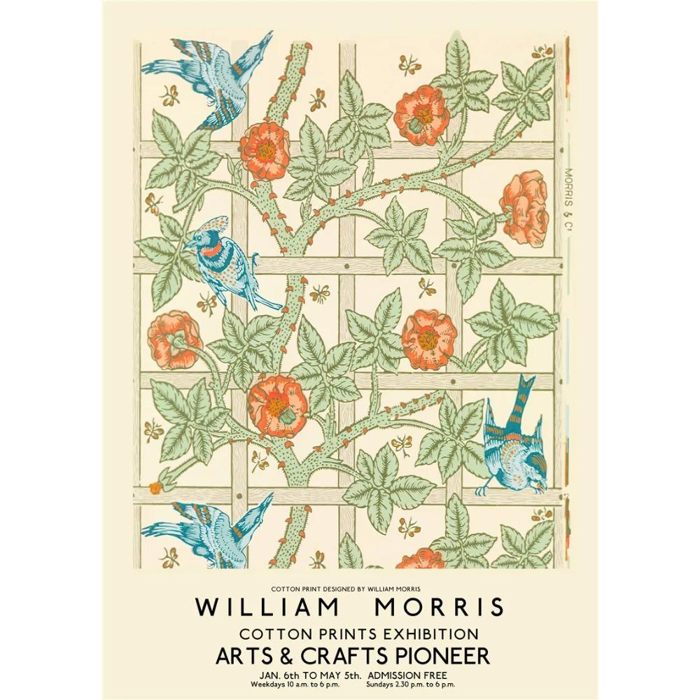 William Morris Leaf Flower Plant Wall Art Canvas Painting Gallery Nordic Posters And Prints Pictures For Home Living Room Decor