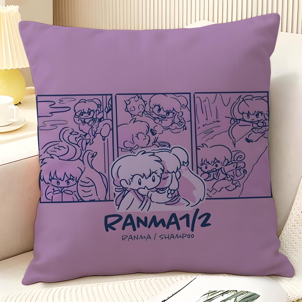 Cartoon Comic P Chan RRanma Pillow Case Natural Linen Organic Fabric DoubleSided Printing Sofa Home Decor Gift Pillow Case