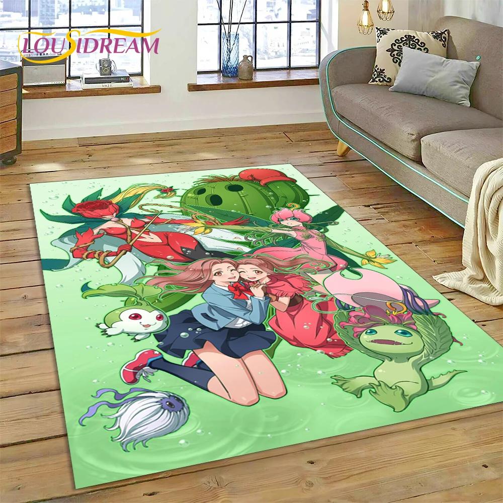Retro Digimon Adventure Monster Cartoon Carpet Rug for Bedroom Living Room Home Sofa Decoration,Child Game Large Decor Floor Mat
