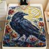 Crow Decoration Print Flannel Blanket, High quality Comfortable for All Seasons, Home Decor, Warmth and Comfort, Perfect for Christmas Gifts55