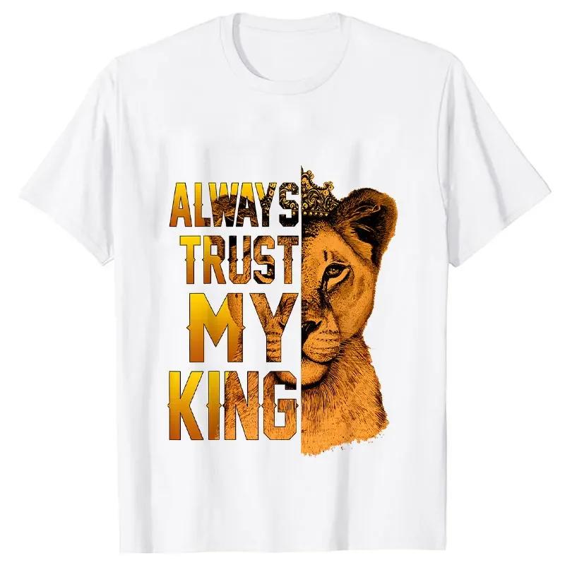 Lví král a královna párové tričko Láska Top Móda Krátký rukáv Pár Oblečení Korejské Oversized Tričko Láska Ženy Muži Top Trička