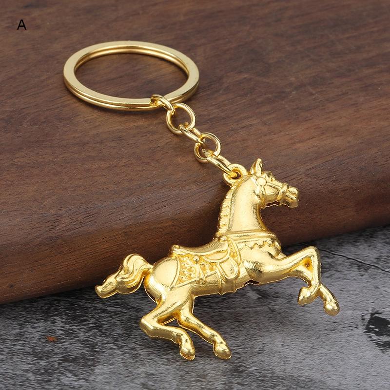 Llavero de Metal Tridimensional 3D Caballo de Guerra Colgante para Mochila Llavero Anillo Llavero Regalo