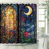 Elegant Night Sky and Moon Waterproof Shower Curtain – Perfect for Adding a Magical and Dreamy Touch To Your Bathroom Decor