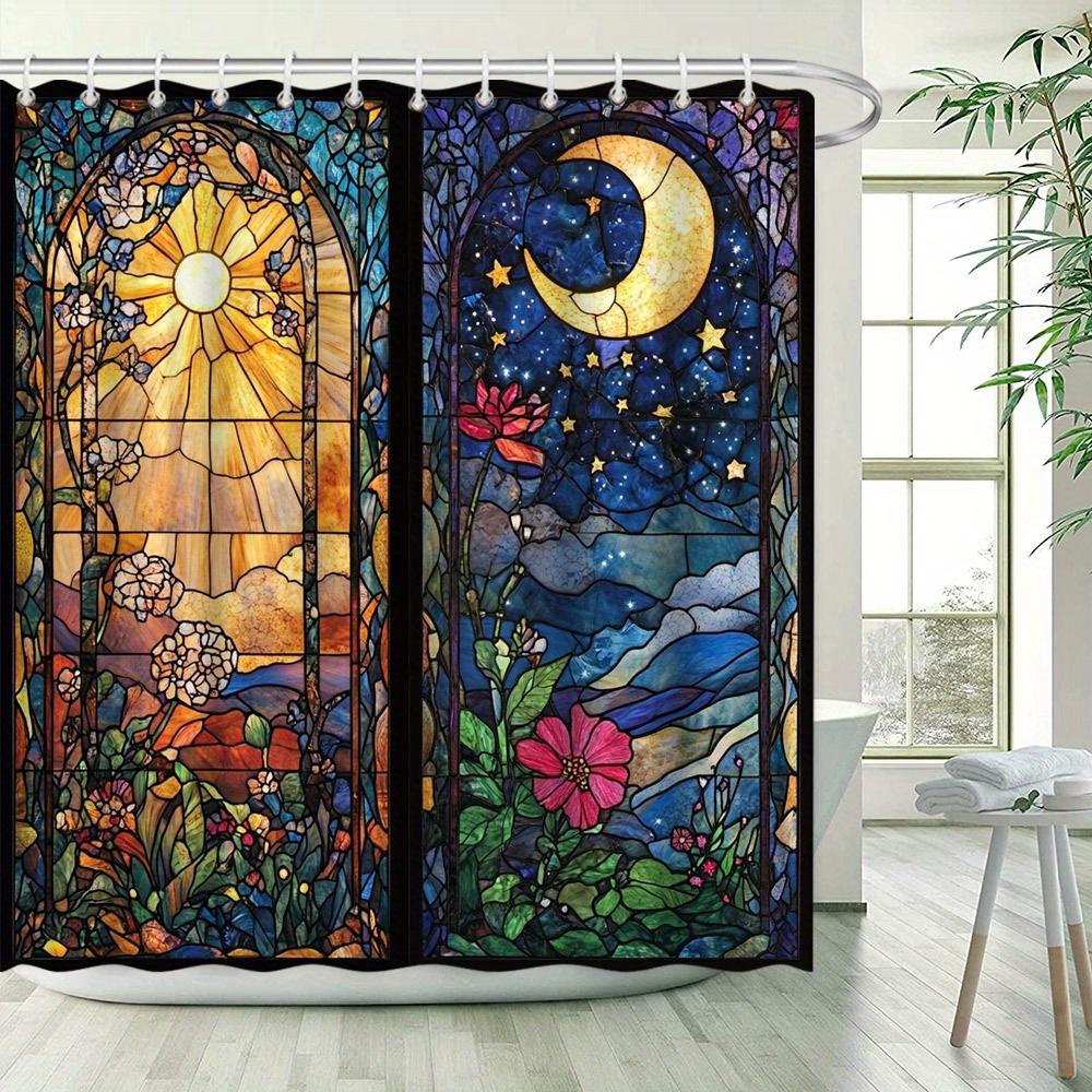 Elegant Night Sky and Moon Waterproof Shower Curtain – Perfect for Adding a Magical and Dreamy Touch To Your Bathroom Decor