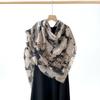 New imitation cotton and linen large square scarf blue and white shawl scarf with travel shawl sunscreen silk scarf women