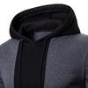 Men Fall Winter Hoodie Colorblock Drawstring Long Sleeves Big Pocket Hooded Retro Thin Loose Daily Wear Casual Sport Top