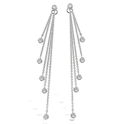 [P1251] - Silberohrringe 'Sissi' silberweiß (rhodiniert) - 8 cm