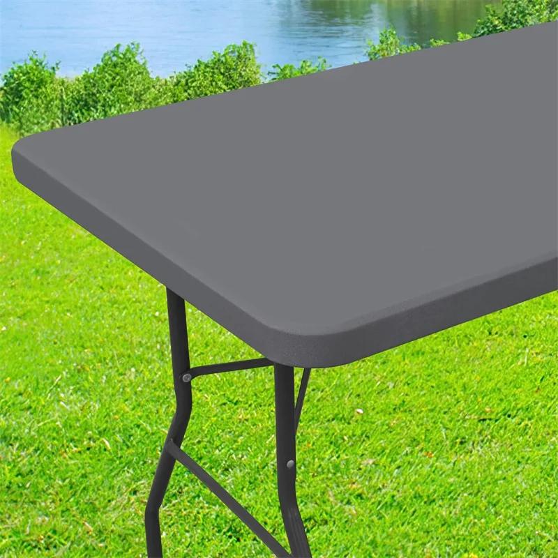 Elastic Fitted Tablecloths Waterproof | Rectangle Table Cover 6 Foot | Outdoor Table Cloth Washable