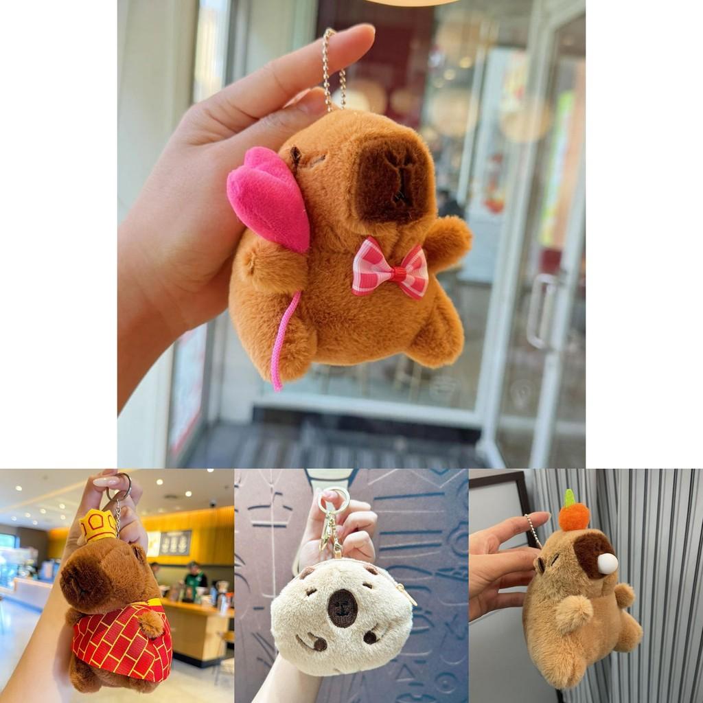 Capybara Animal Plush Keyring With Glitter Chain For Collectors And Gift Givers