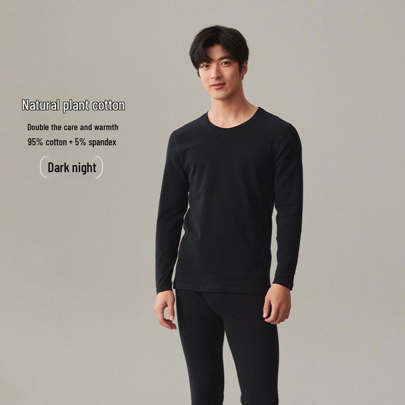 

Унисекс Толстый Теплый Хлопковый Базовый Слой - Круглый Вырез Осень и Зима, Доступны Большие Размеры XXXL