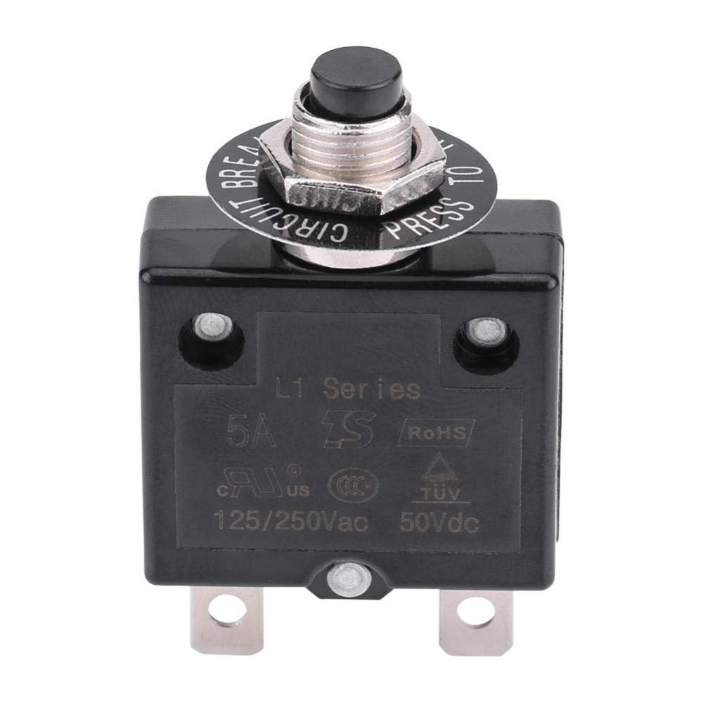 Thermal Circuit Breaker, Circuit Breaker 5A 8A 10A 15A 18A 20A 30A Optional Reset Thermal Switch, 125-250V AC 50V DC Over Current Overload Protector