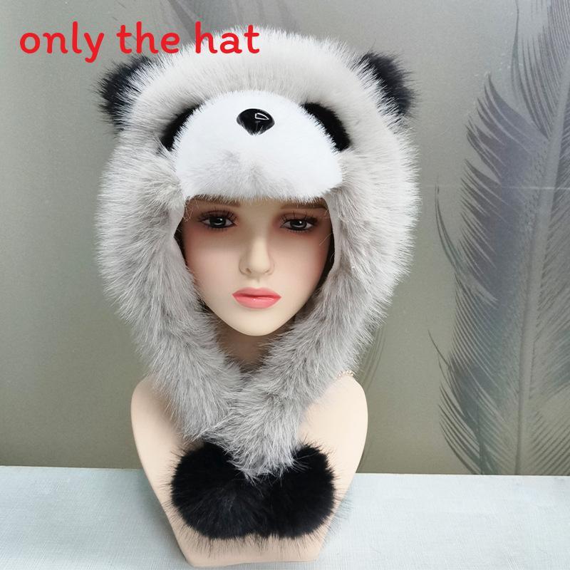

Panda Plush Hat For Women Kids Winter Warmth With Earmuff Protection
