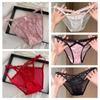 Seamless French Style Briefs Transparent Women Underwear Thin Strap Lace Flower Panties  Girl