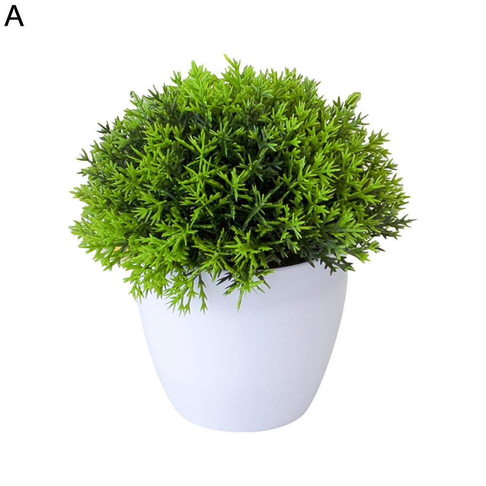 Artificial Bonsai Plants Small Tree Grass Plants Pot Tabletop Landscape Simulated Plant Bonsai Ornament Fake Plant Decoration